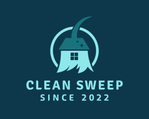 House Cleaning Broom logo design