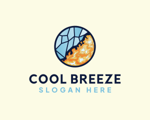 HVAC Heating Cooling logo design