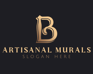 Golden Luxury Letter B logo design