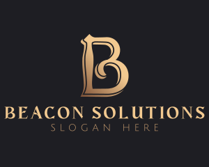 Golden Luxury Letter B logo design