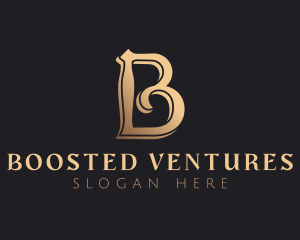 Golden Luxury Letter B logo design