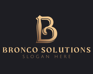 Golden Luxury Letter B logo design