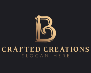 Golden Luxury Letter B logo design