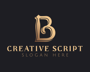 Golden Luxury Letter B logo