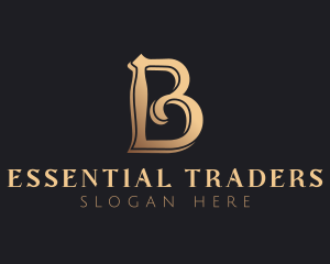 Golden Luxury Letter B logo design