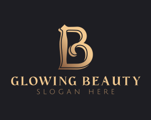 Golden Luxury Letter B logo