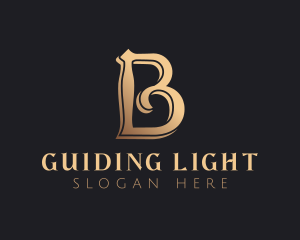 Golden Luxury Letter B logo design