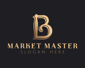 Golden Luxury Letter B logo design