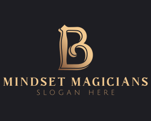 Golden Luxury Letter B logo design