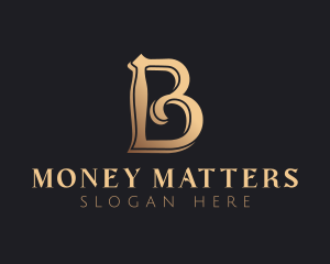 Golden Luxury Letter B logo design