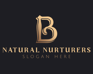 Golden Luxury Letter B logo design