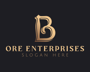 Golden Luxury Letter B logo design