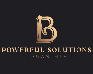 Golden Luxury Letter B logo design