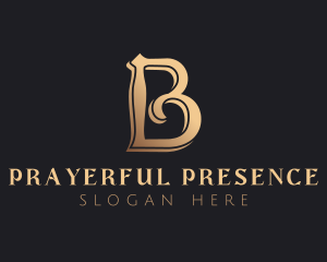 Golden Luxury Letter B logo design