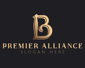 Golden Luxury Letter B logo design