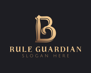 Golden Luxury Letter B logo design