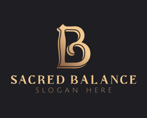 Golden Luxury Letter B logo design