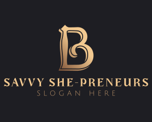 Golden Luxury Letter B logo design