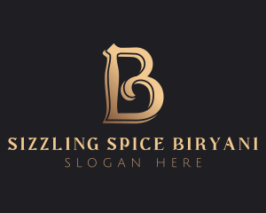 Golden Luxury Letter B logo design