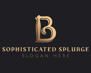 Golden Luxury Letter B logo design