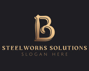 Golden Luxury Letter B logo design