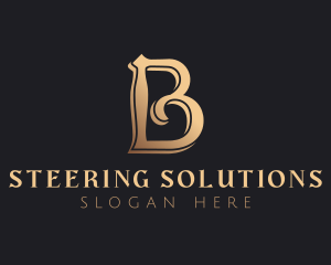 Golden Luxury Letter B logo design