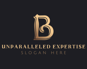 Golden Luxury Letter B logo design