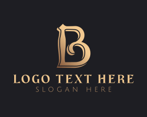Lettering - Golden Luxury Letter B logo design