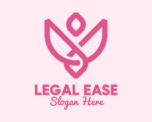 Pink Rose Flower Logo