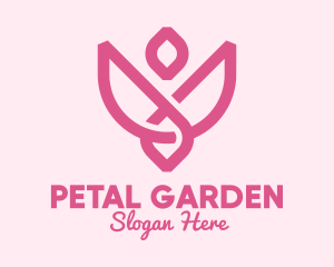 Pink Rose Flower logo design