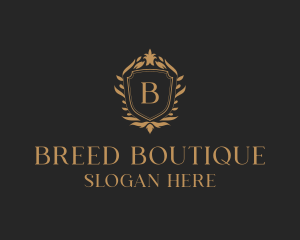 Floral Boutique Shield logo design