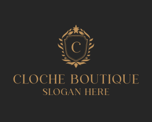 Floral Boutique Shield logo design