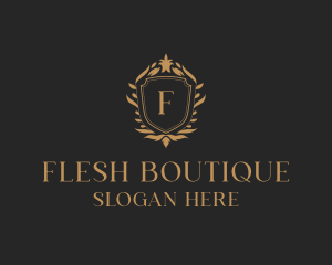 Floral Boutique Shield logo design