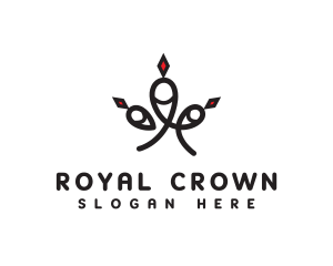 Abstract Royal Crown Letter R logo design