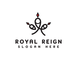 Abstract Royal Crown Letter R logo design