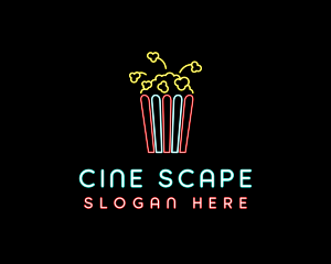 Popcorn Snack Cinema logo design