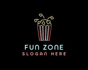 Popcorn Snack Cinema logo design