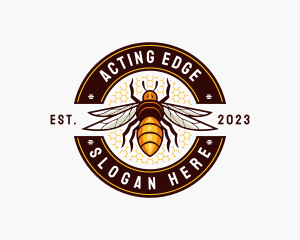 Bee Wings Honeycomb logo design