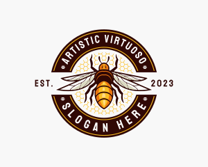 Bee Wings Honeycomb logo design