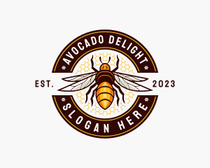 Bee Wings Honeycomb logo design