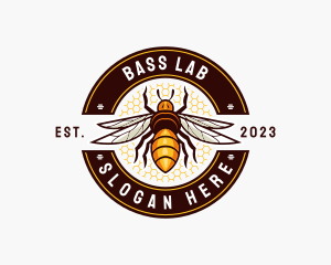 Bee Wings Honeycomb logo design