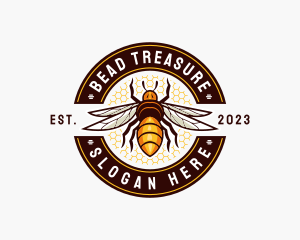 Bee Wings Honeycomb logo design