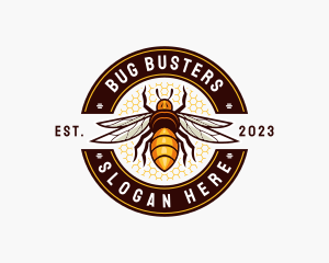 Bee Wings Honeycomb logo design