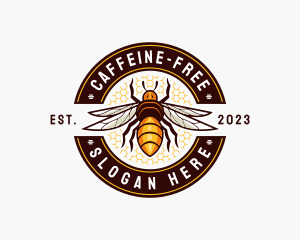 Bee Wings Honeycomb logo design