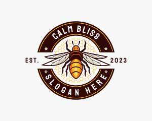 Bee Wings Honeycomb logo design