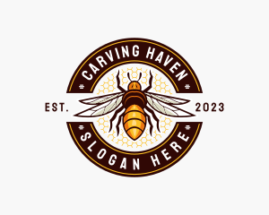 Bee Wings Honeycomb logo design