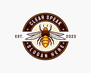 Bee Wings Honeycomb logo design