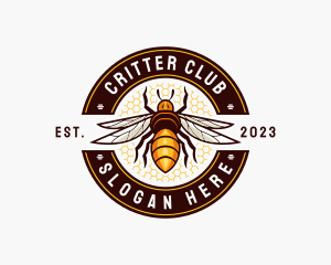 Bee Wings Honeycomb logo design