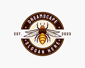 Bee Wings Honeycomb logo design