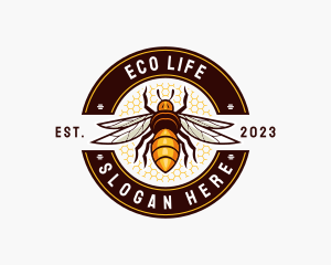 Bee Wings Honeycomb logo design